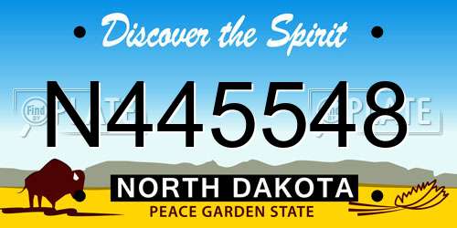N445548 North Dakota License Plate