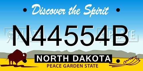N44554B North Dakota License Plate