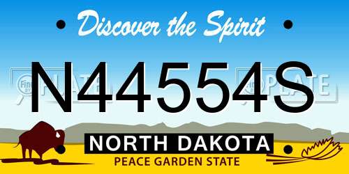 N44554S North Dakota License Plate