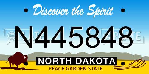 N445848 North Dakota License Plate