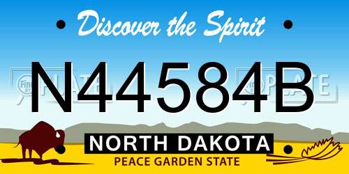N44584B North Dakota License Plate