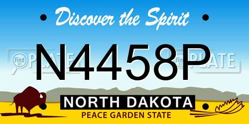 N4458P North Dakota License Plate