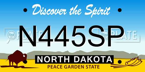 N445SP North Dakota License Plate