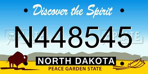 N448545 North Dakota License Plate