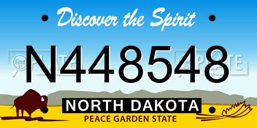 N448548 North Dakota License Plate