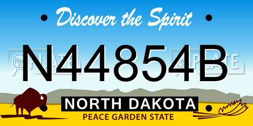 N44854B North Dakota License Plate