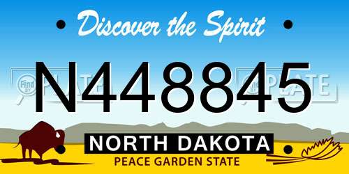 N448845 North Dakota License Plate