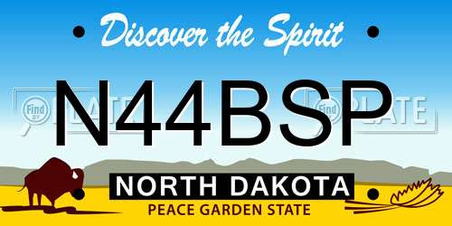 N44BSP North Dakota License Plate