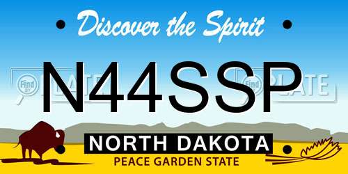 N44SSP North Dakota License Plate