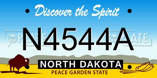 N4544A North Dakota License Plate