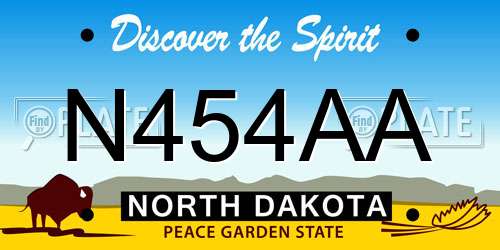 N454AA North Dakota License Plate