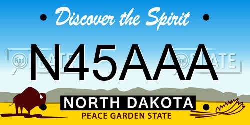 N45AAA North Dakota License Plate
