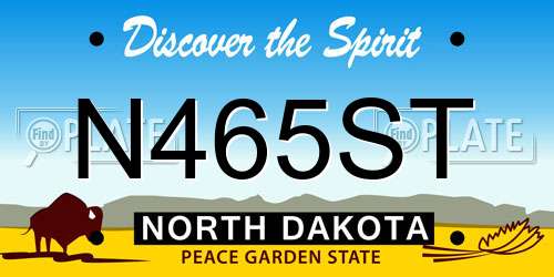 N465ST North Dakota License Plate