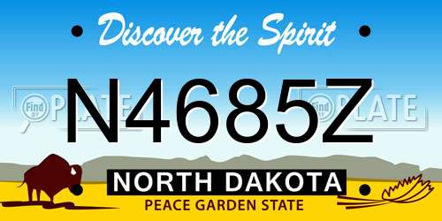 N4685Z North Dakota License Plate