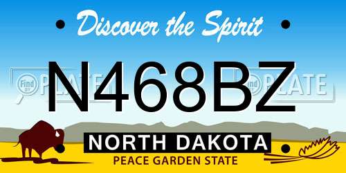 N468BZ North Dakota License Plate