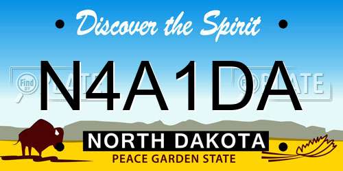 N4A1DA North Dakota License Plate