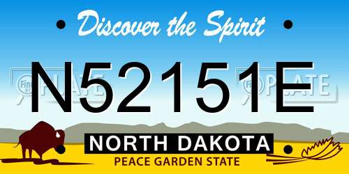 N52151E North Dakota License Plate