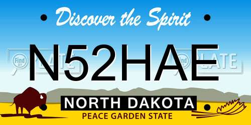 N52HAE North Dakota License Plate