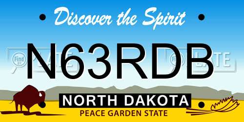 N63RDB North Dakota License Plate