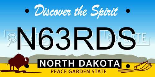 N63RDS North Dakota License Plate
