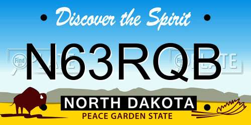 N63RQB North Dakota License Plate
