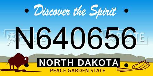 N640656 North Dakota License Plate