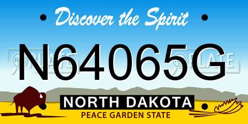 N64065G North Dakota License Plate