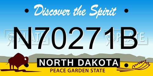 N70271B North Dakota License Plate