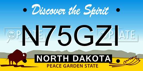 N75GZI North Dakota License Plate