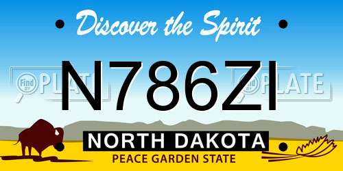 N786ZI North Dakota License Plate