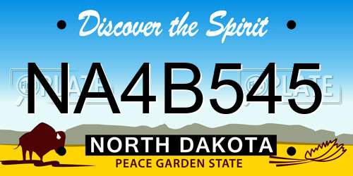 NA4B545 North Dakota License Plate