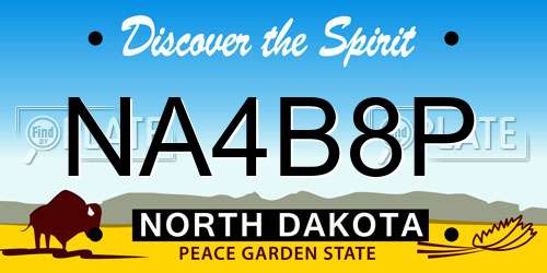 NA4B8P North Dakota License Plate