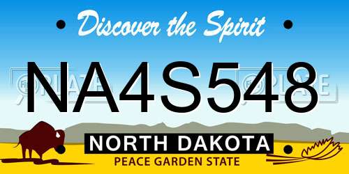 NA4S548 North Dakota License Plate