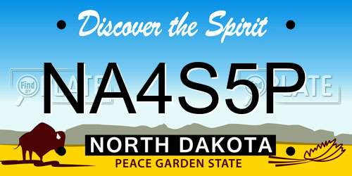 NA4S5P North Dakota License Plate