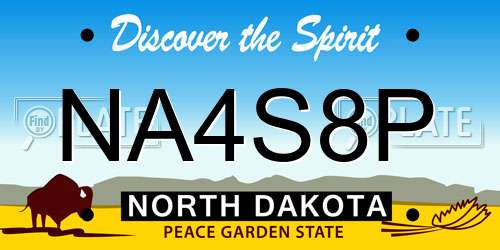 NA4S8P North Dakota License Plate