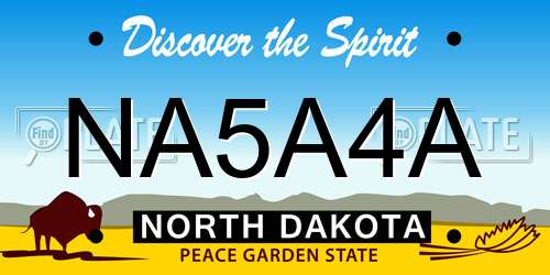 NA5A4A North Dakota License Plate