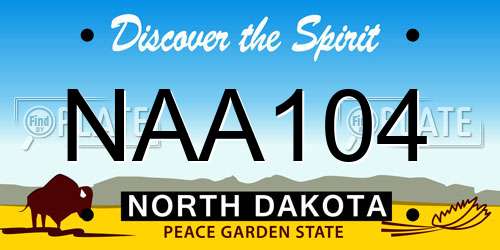NAA104 North Dakota License Plate