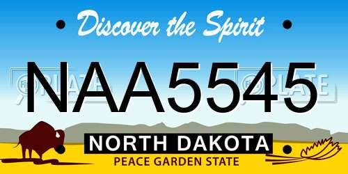 NAA5545 North Dakota License Plate