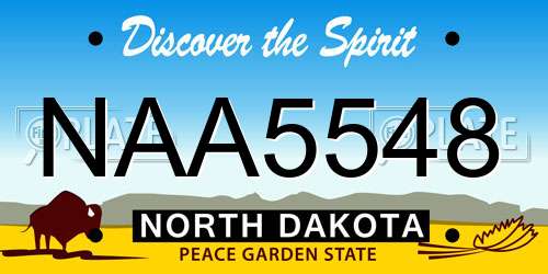 NAA5548 North Dakota License Plate