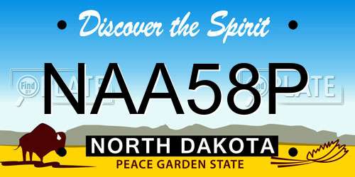 NAA58P North Dakota License Plate