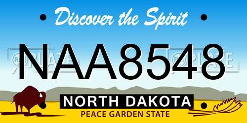 NAA8548 North Dakota License Plate