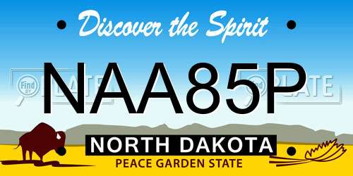 NAA85P North Dakota License Plate