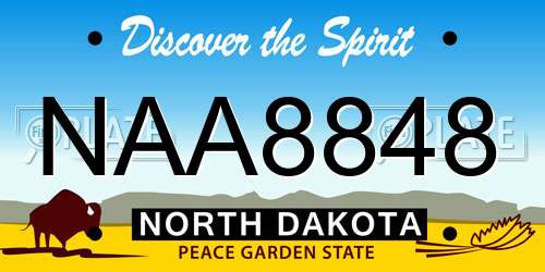 NAA8848 North Dakota License Plate