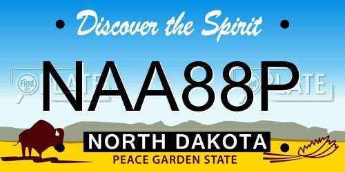 NAA88P North Dakota License Plate