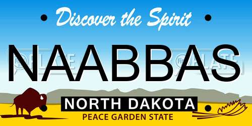 NAABBAS North Dakota License Plate