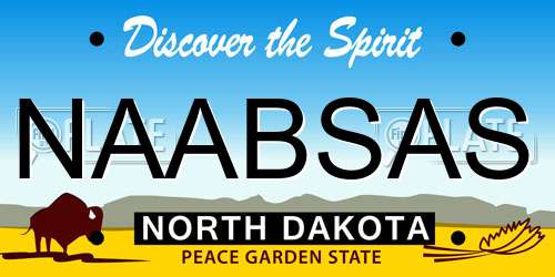 NAABSAS North Dakota License Plate