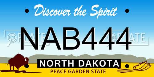 NAB444 North Dakota License Plate