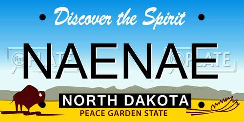 NAENAE North Dakota License Plate