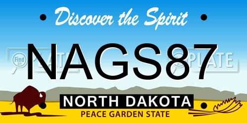 NAGS87 North Dakota License Plate