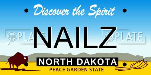NAILZ North Dakota License Plate